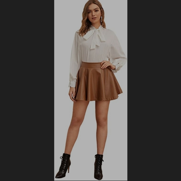 White Tie Neck Blouse - Picture 2 of 8